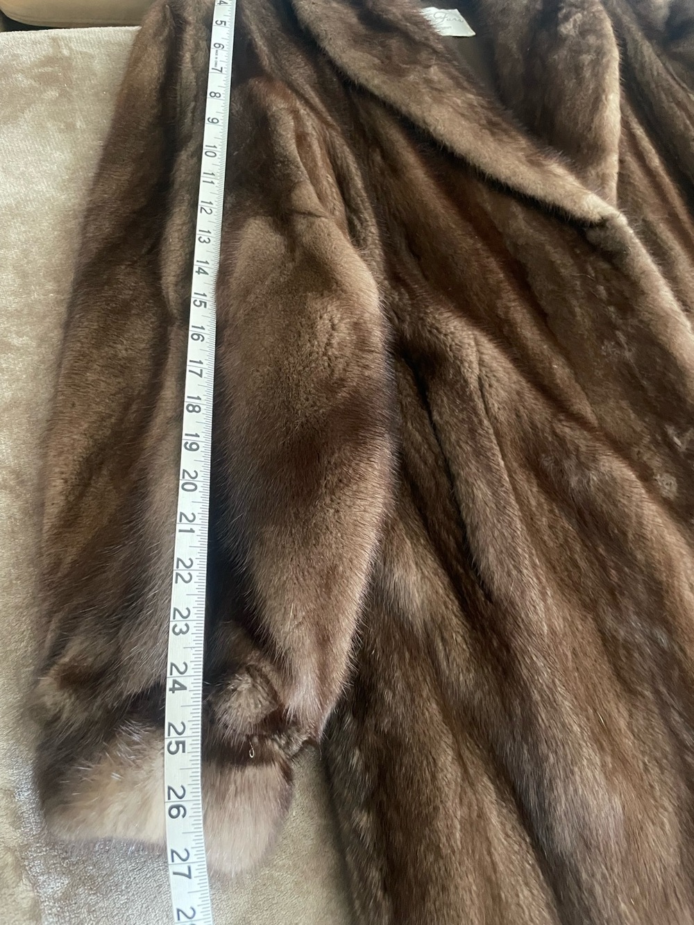 Harper’s Furs Natural Lunaraine Mink Coat Full Length Shawl Collar Medium - Picture 8 of 11